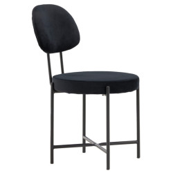 Lot de 2 chaises modernes en velours noir LIONELA