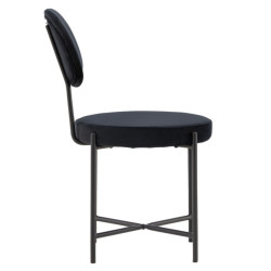 Lot de 2 chaises modernes en velours noir LIONELA