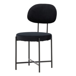 Lot de 2 chaises modernes en velours noir LIONELA