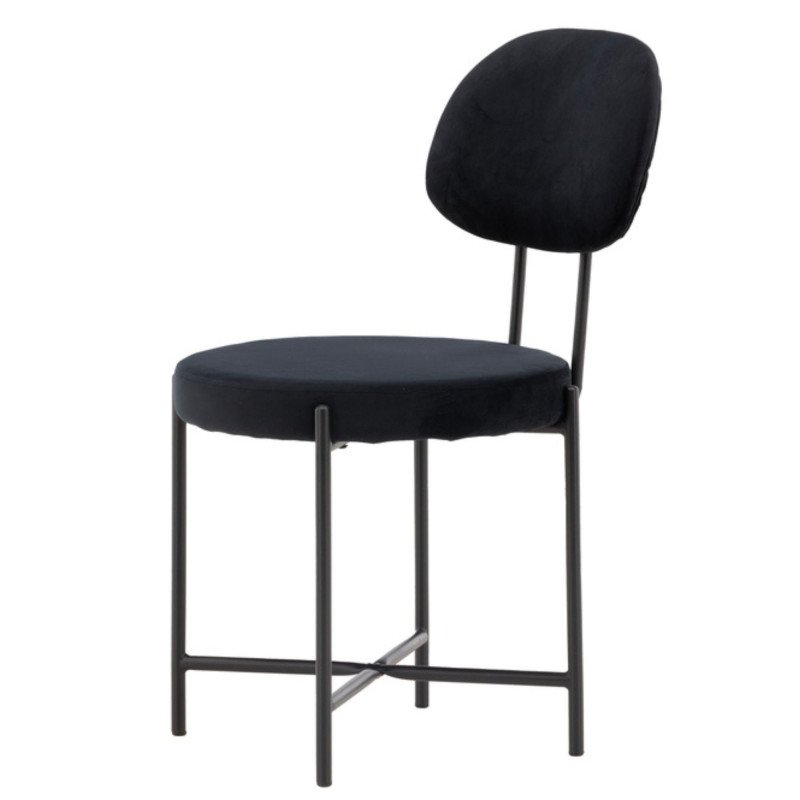 Lot de 2 chaises modernes en velours noir LIONELA