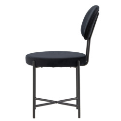 Lot de 2 chaises modernes en velours noir LIONELA