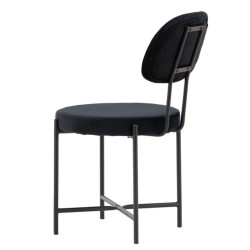 Lot de 2 chaises modernes en velours noir LIONELA