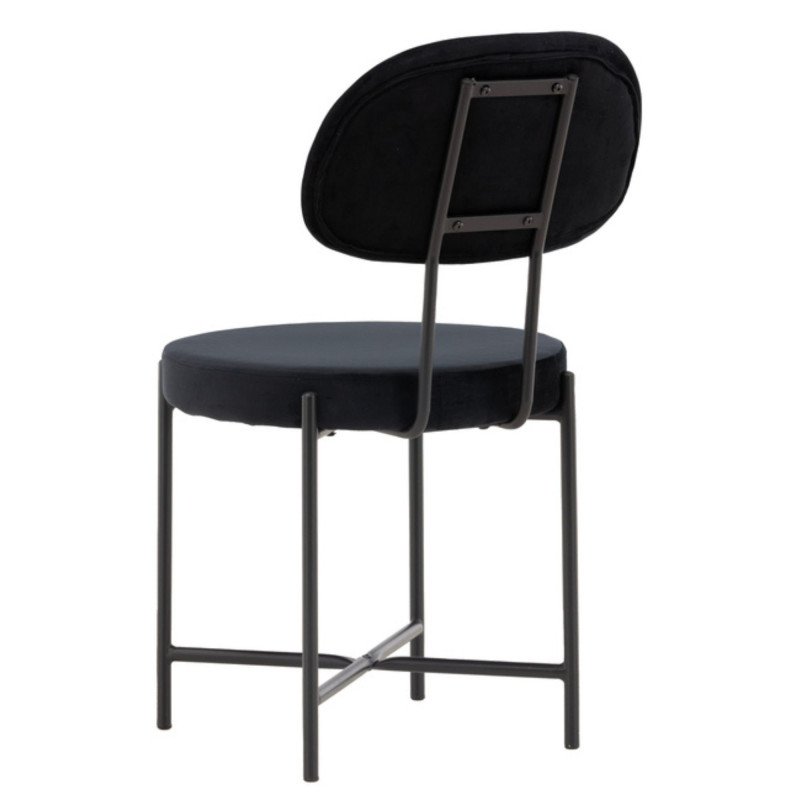 Lot de 2 chaises modernes en velours noir LIONELA