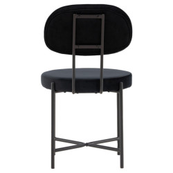 Lot de 2 chaises modernes en velours noir LIONELA