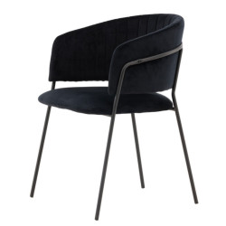 Lot de 2 chaises en velours noir MATIJA