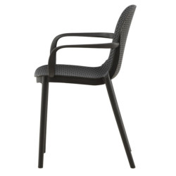 Chaise moderne en plastique durable noir ISAIH