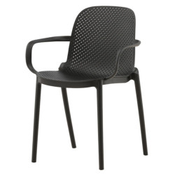 Chaise moderne en plastique durable noir ISAIH