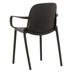 Chaise moderne en plastique durable noir ISAIH