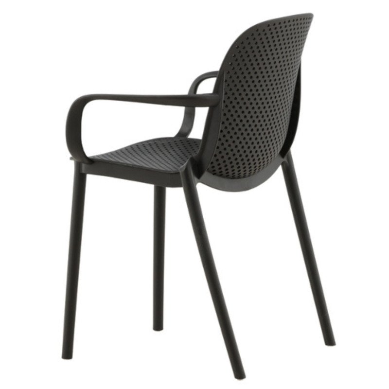 Chaise moderne en plastique durable noir ISAIH