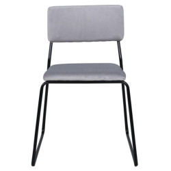 Lot de 2 chaises modernes en velours gris clair PIZAKA