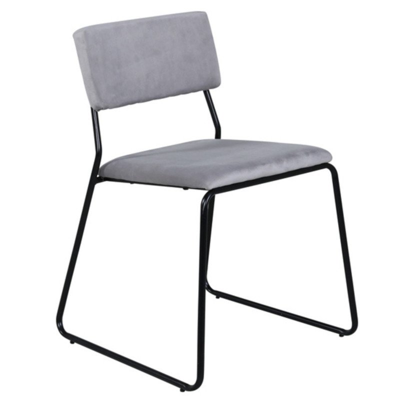 Lot de 2 chaises modernes en velours gris clair PIZAKA