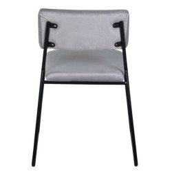 Lot de 2 chaises modernes en velours gris clair PIZAKA