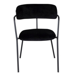 Lot de 2 chaises contemporaines en velours noir RUSSEL