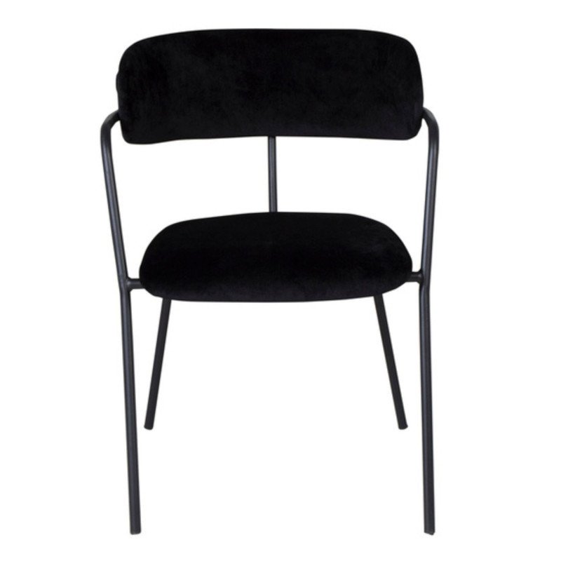 Lot de 2 chaises contemporaines en velours noir RUSSEL