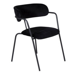 Lot de 2 chaises contemporaines en velours noir RUSSEL