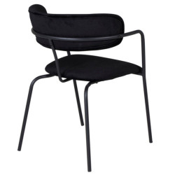 Lot de 2 chaises contemporaines en velours noir RUSSEL