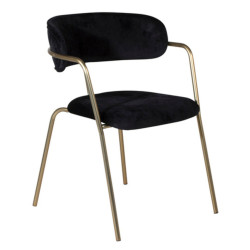 Lot de 2 chaises modernes en velours pieds dorés RUSSEL