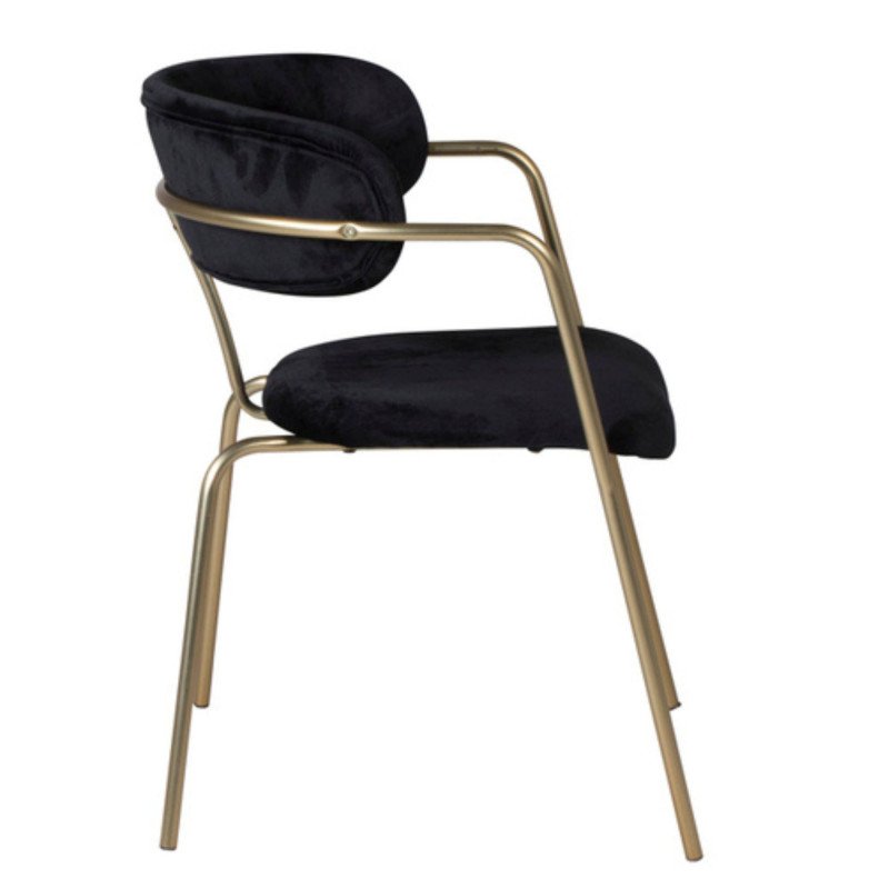 Lot de 2 chaises modernes en velours pieds dorés RUSSEL