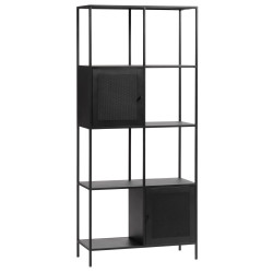 Meubles de rangement pour livre 2 portes 180x80cm de couleur noir FOGNIGNI