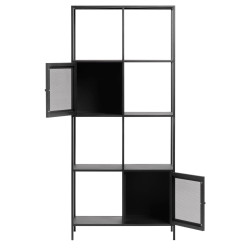 Meubles de rangement pour livre 2 portes 180x80cm de couleur noir FOGNIGNI