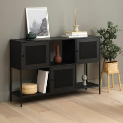 Buffet avec 3 portes 81x120cm de couleur noir DIARRA