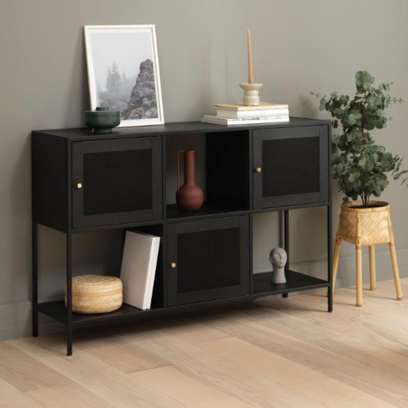 Buffet avec 3 portes 81x120cm de couleur noir DIARRA