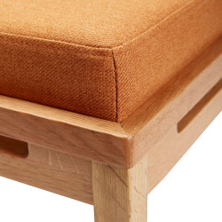 Banc large scandinave en tissu bicolore orange et beige BAKOU