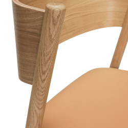 Chaise de salle à manger scandinave en bois certifié avec coussin INDIANA