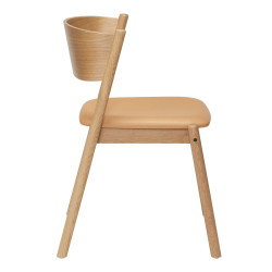 Chaise de salle à manger scandinave en bois certifié avec coussin INDIANA