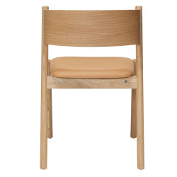 Chaise de salle à manger scandinave en bois certifié avec coussin INDIANA