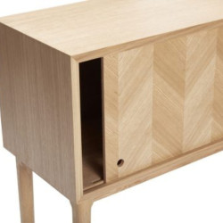 Console portes coulissantes motif chevrons en bois PAMILA