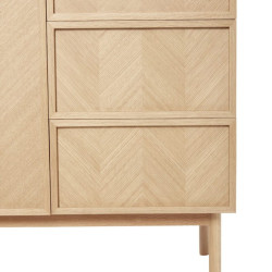 Armoire 2 portes 2 tiroirs motif chevrons en bois PAMILA