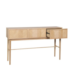 Console 3 tiroirs motif chevrons en bois  PAMILA