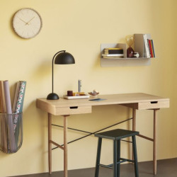 Bureau minimaliste 2 tiroirs en bois clair SCOLO