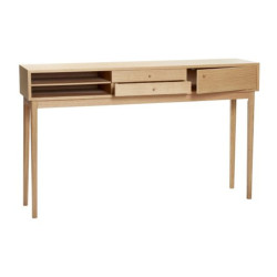 Console scandinave avec compartiments en bois LONGINA