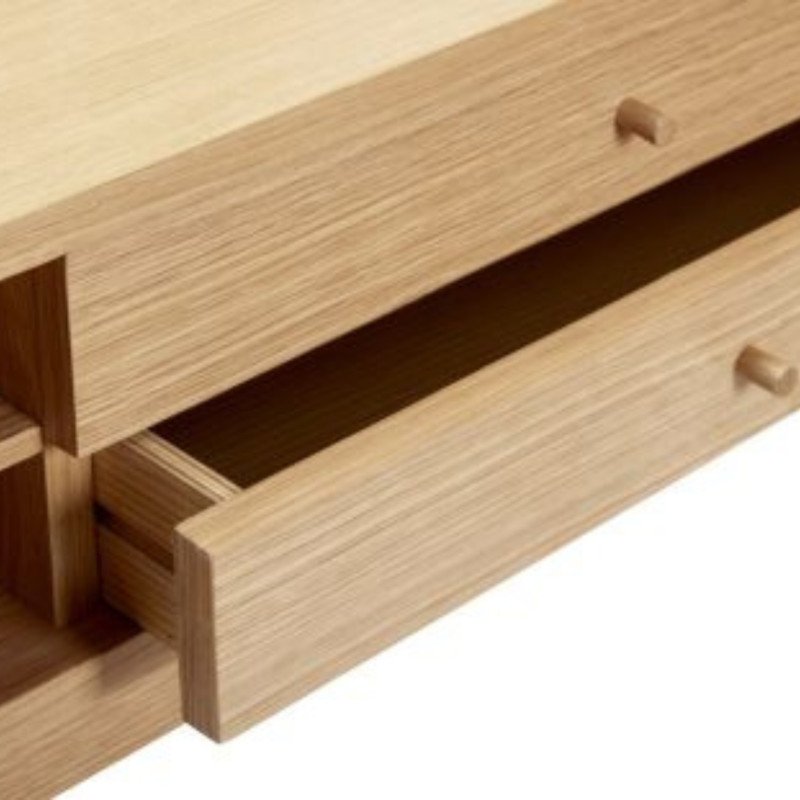 Console scandinave avec compartiments en bois LONGINA