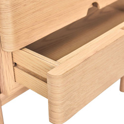 Table de chevet scandinave 2 tiroirs en bois certifié MITZY