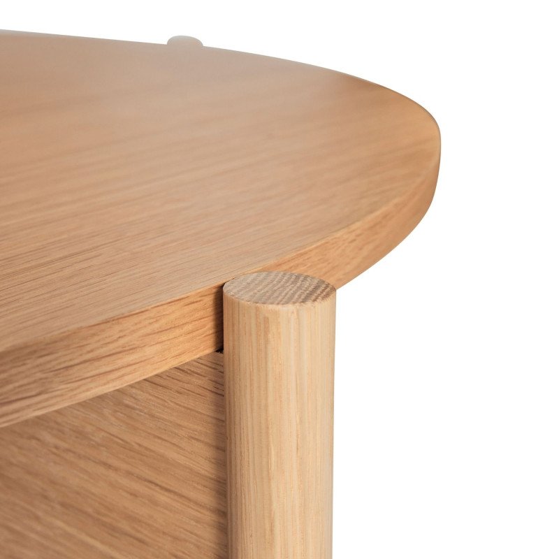 Table basse ronde pieds en croix en bois certifié HAZELA