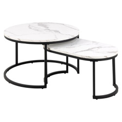 Set de 2 tables basse effet marbre SPIRO