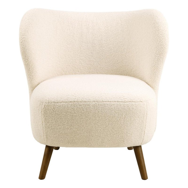 Fauteuil en tissu bouclé crème MBEMBA