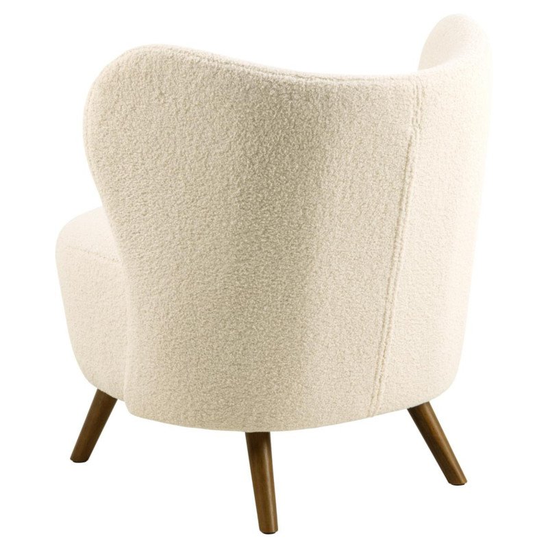 Fauteuil en tissu bouclé crème MBEMBA