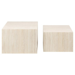 Set de 2 tables gigognes carrées effet bois ZOAH