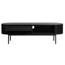 Buffet en bois en longueur de couleur noir 48x160 cm BOUFAL