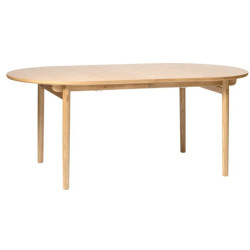 Table en bois ovale de couleur naturel 100x190cm HANAH