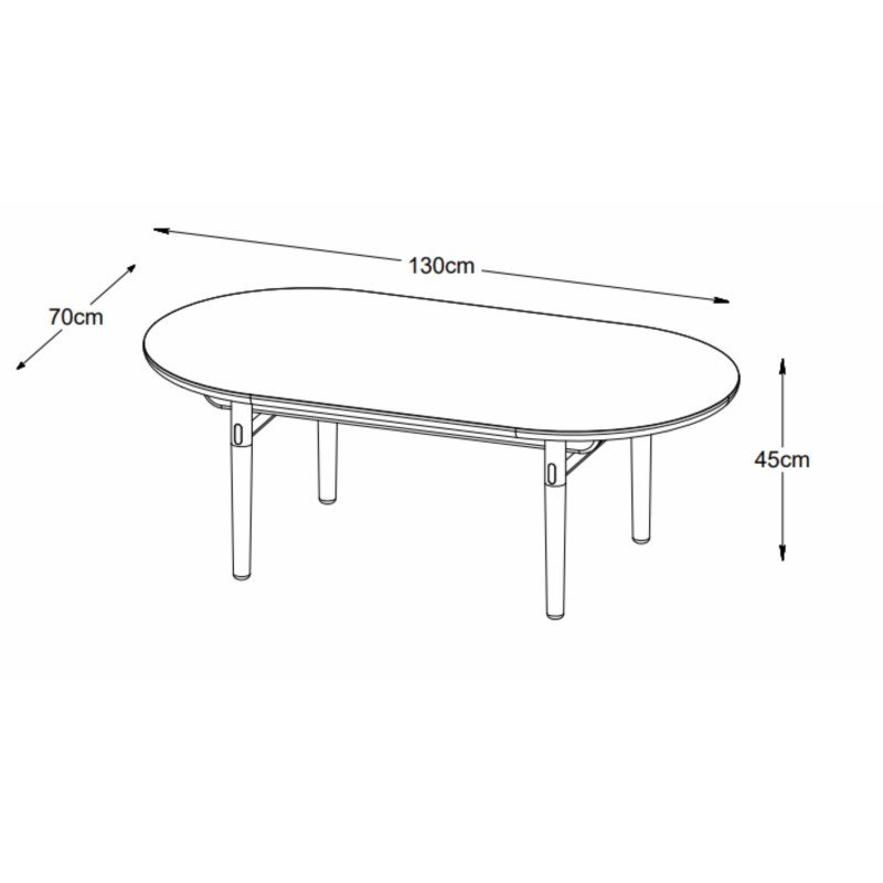 Table basse 70x130 cm en bois de couleur naturel DIALLO