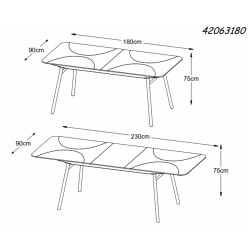 Table à manger en bois marron et métal noir LATINO