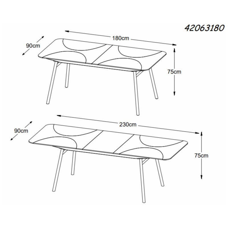 Table à manger en bois marron et métal noir LATINO