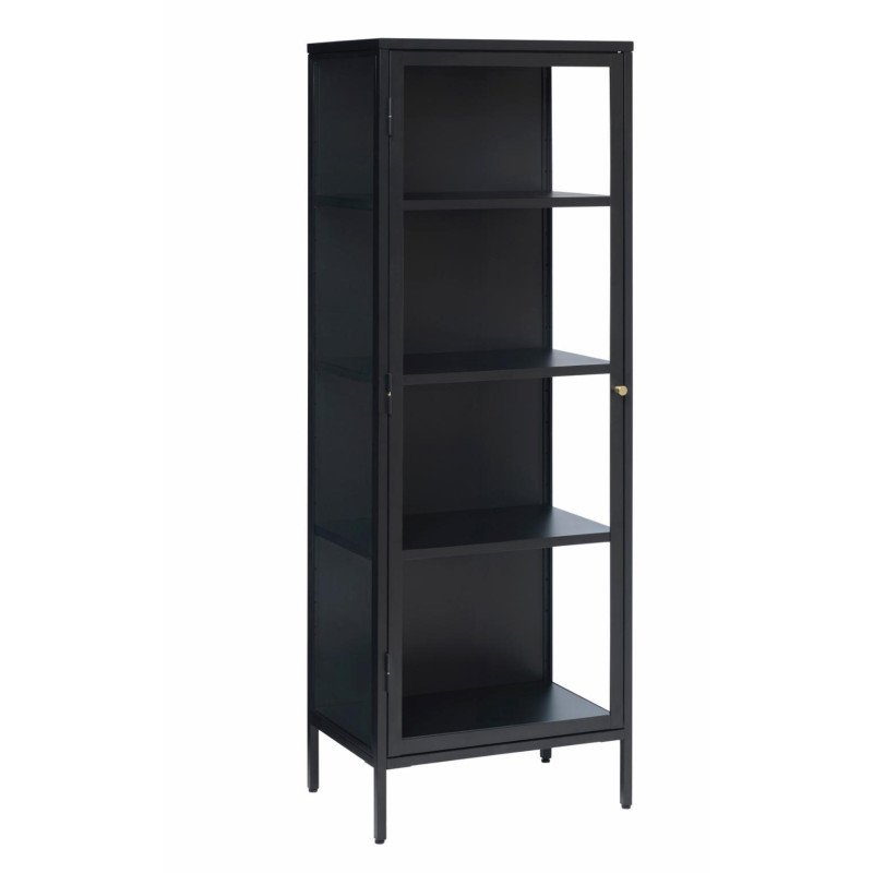 Armoire en hauteur une porte 160cm noire HALBA