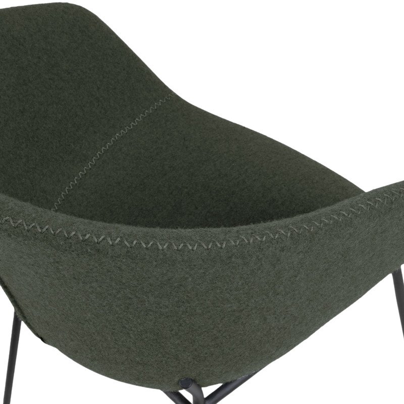 Chaise avec accoudoirs laine pieds métal VETY