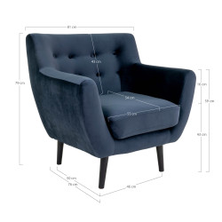 Fauteuil Design en velours-CORALINE